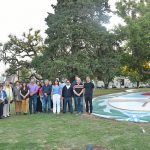 El intendente Guillermo Britos encabezó la inauguración de la puesta en valor del Escudo Nacional en la plaza 25 de Mayo